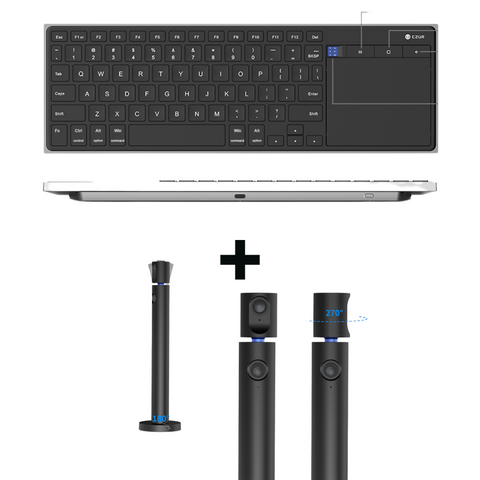 CZUR Wireless Bluetooth Touchpad Keyboard - Ultra Slim, Rechargeable, Silent