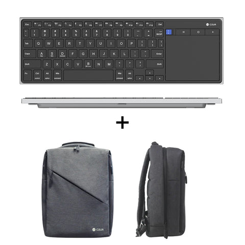 CZUR Wireless Bluetooth Touchpad Keyboard - Ultra Slim, Rechargeable, Silent