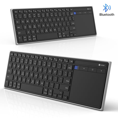 CZUR Wireless Bluetooth Touchpad Keyboard - Ultra Slim, Rechargeable, Silent