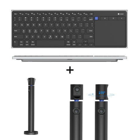 CZUR Wireless Bluetooth Touchpad Keyboard - Ultra Slim, Rechargeable, Silent